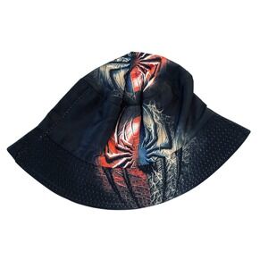 NEW Spiderman Bucket Hat Graphic Print Kids Sun Hat Novelty Black‎
